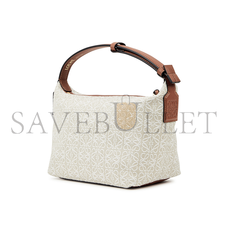 L0ew* cubi anagram small canvas and leather shoulder bag (20.5*17*12.5cm)